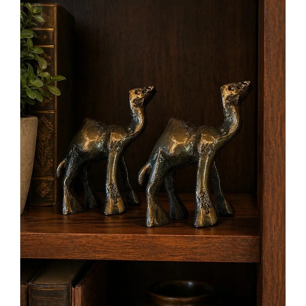 VTG Brass Camel Figurine Home Decor Mid Century Collectible Statue 2